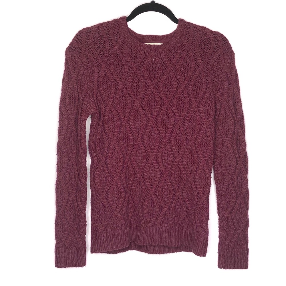 Ruby Moon Cable Knit Sweater Purple Medium